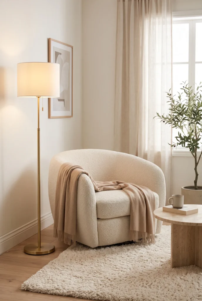 Bouclé Statement Chair