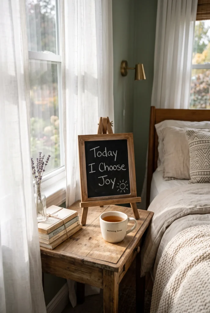 Cozy Bedside Motivational Accent