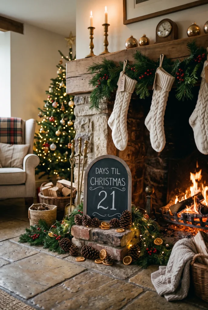 Cozy Fireplace Hearth Countdown