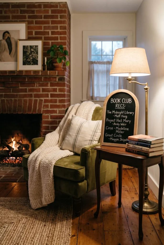Cozy Hearthside Book Nook Display