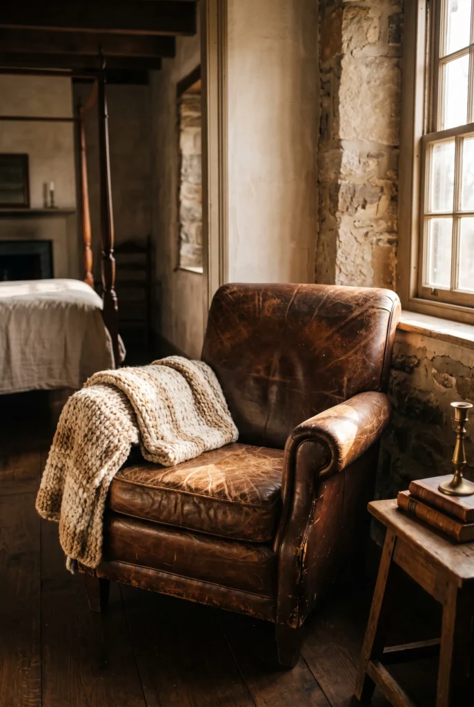 Distressed Leather Seating