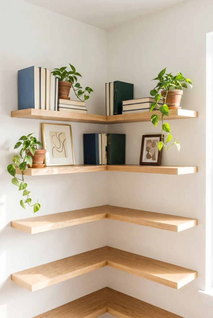 Floating Corner Wall Shelves