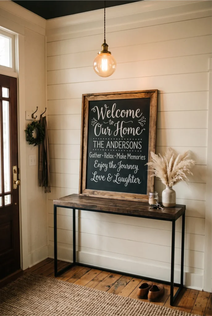 Framed Entryway Welcome Sign