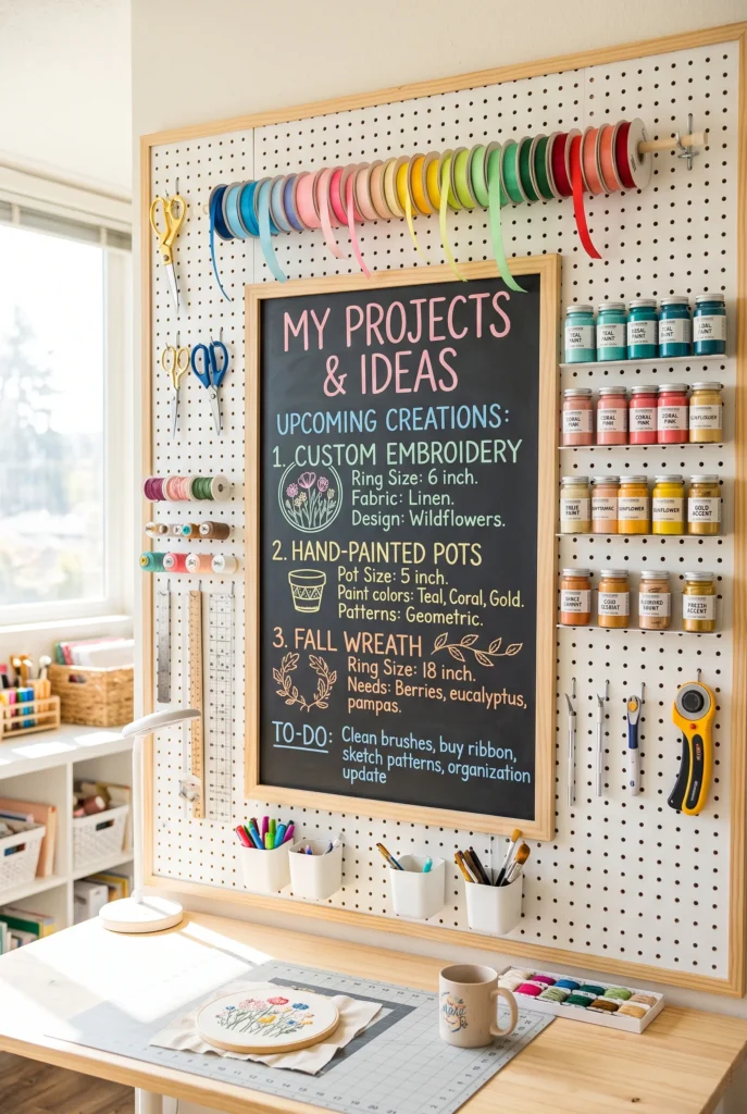 Interactive Craft Room Pegboard