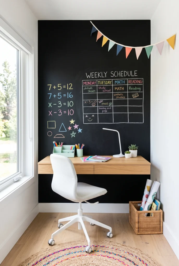 Interactive Kids’ Desk Backsplash