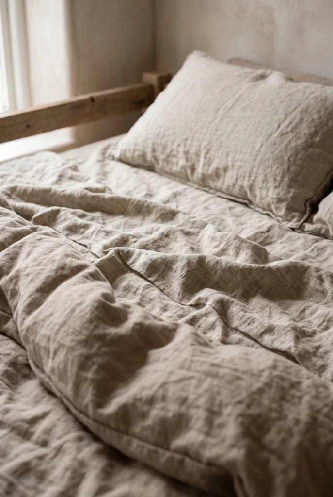 Neutral Woven Linen Bedding