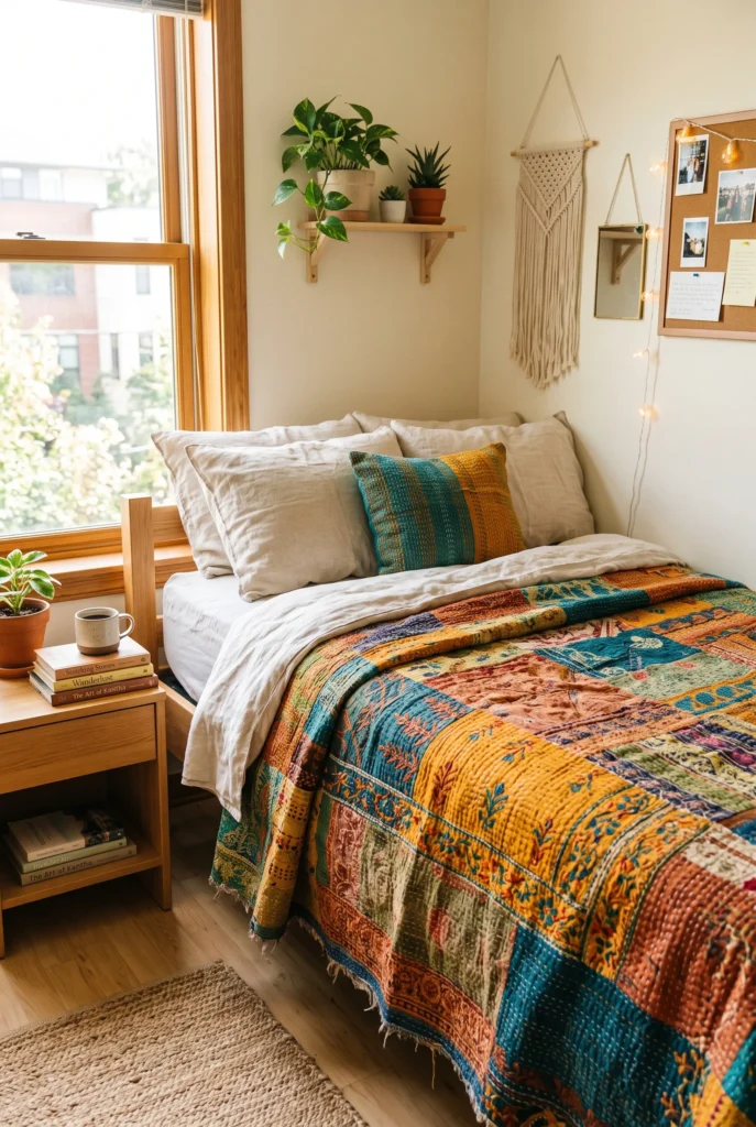 Patterned Kantha Quilt Bedding