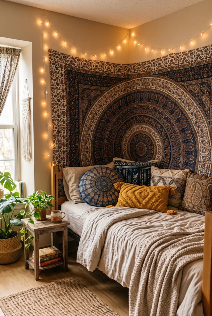 Patterned Tapestry Headboard