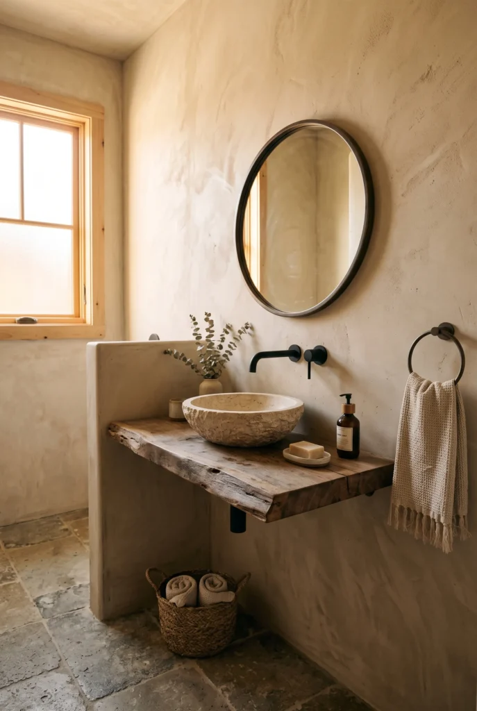 Raw Edge Wooden Vanity