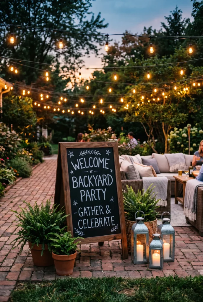 Rustic Outdoor Party Welcome Sign