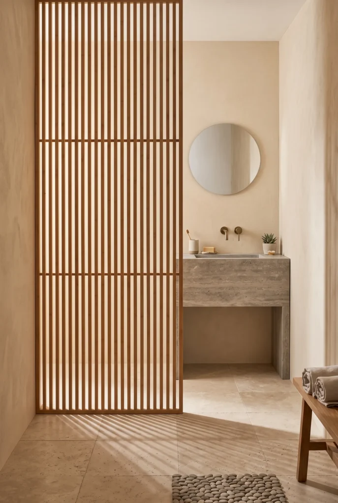 Slatted Bamboo Partition