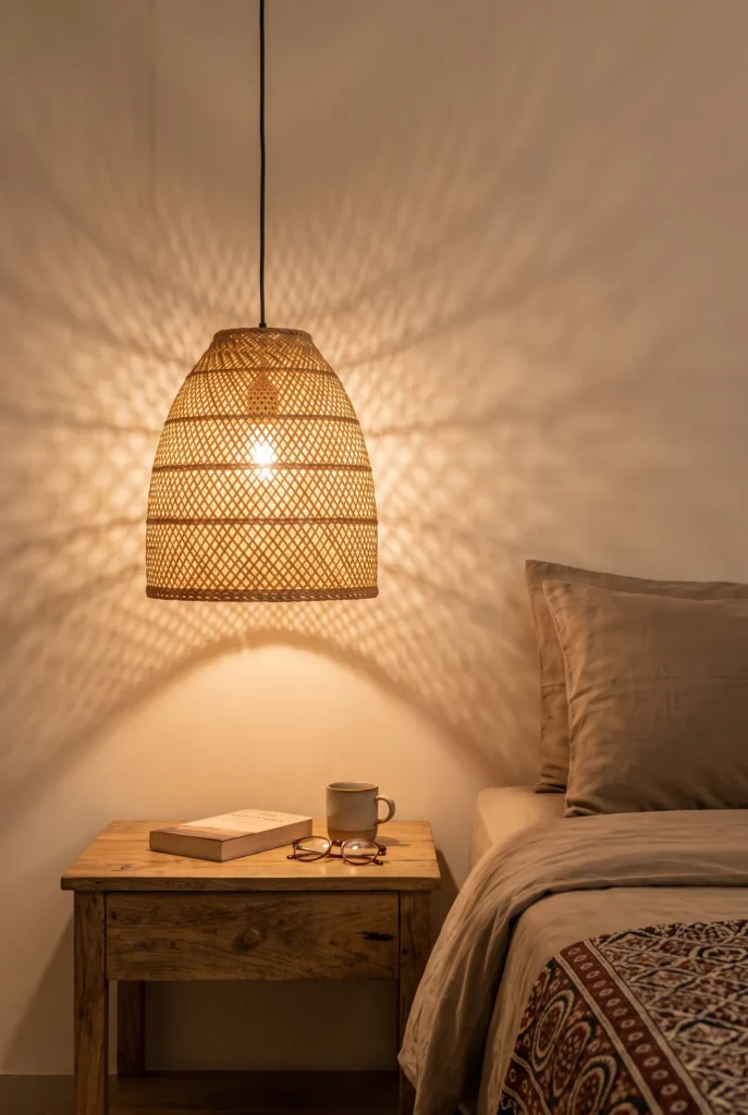 Suspended Woven Rattan Lights