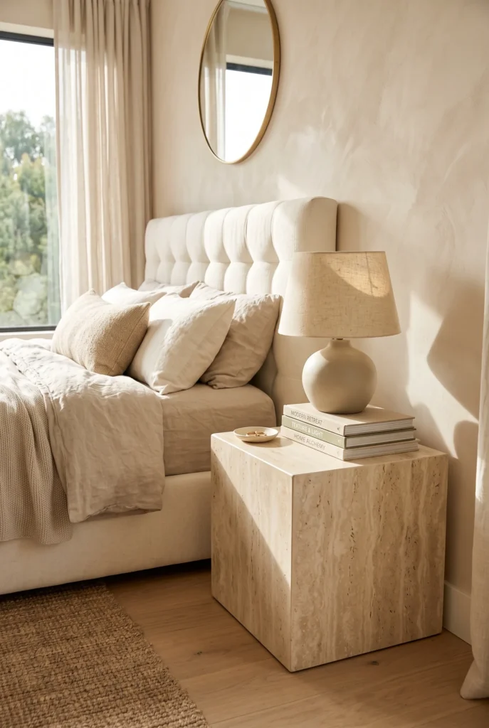 Travertine Bedside Tables