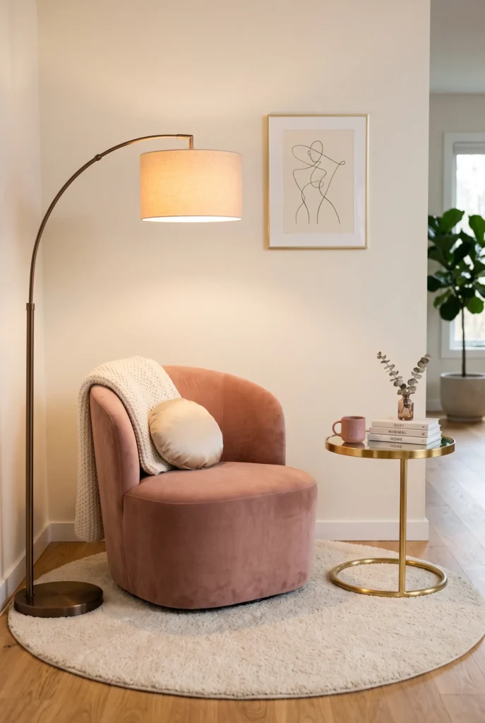 Velvet Curved Slipper Chair