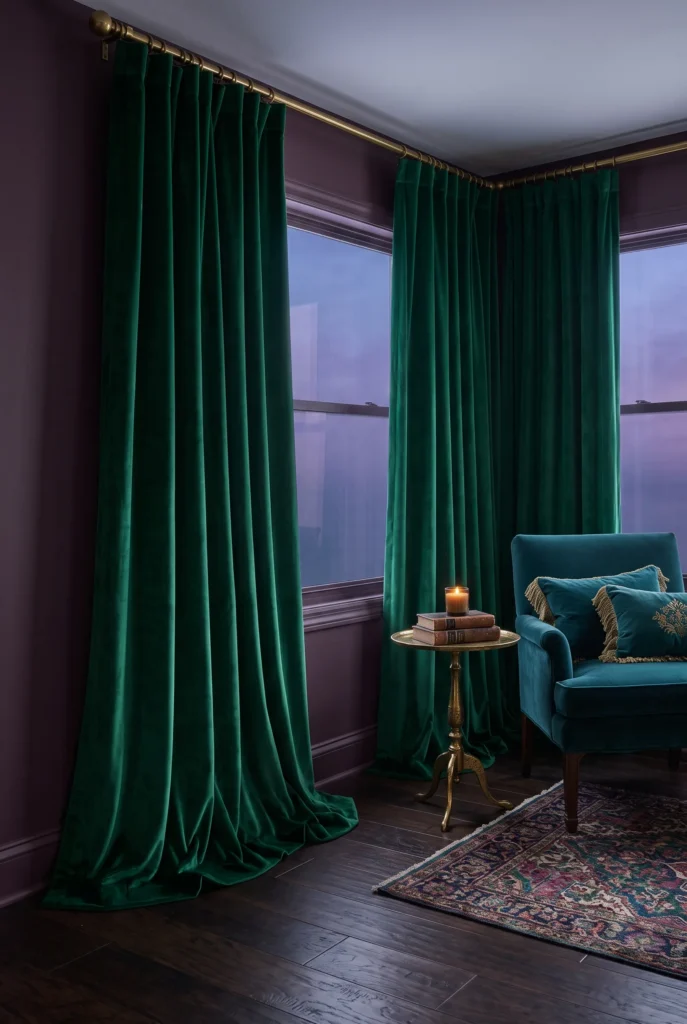 Velvet Emerald Drapes