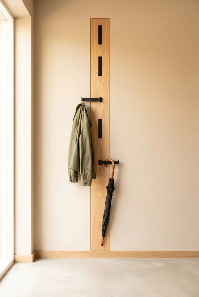 Vertical Wall-Mounted Coat Rack