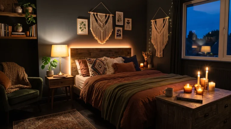 cozy dark boho bedroom ideas