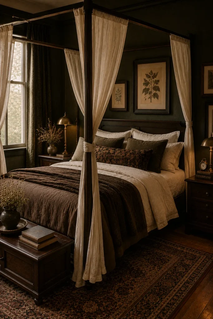 Curtained Four-Poster Bed