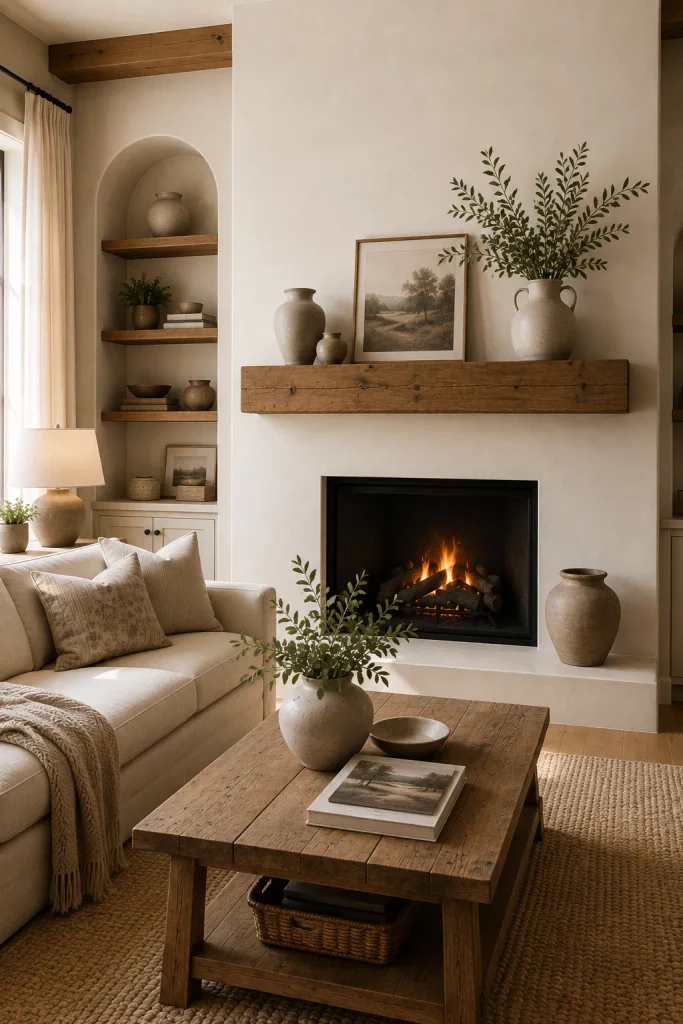 Floating Wood Mantel