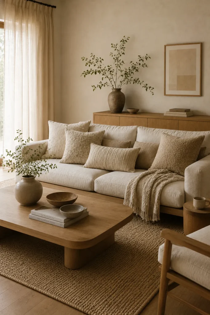 Layered Neutral Cushions