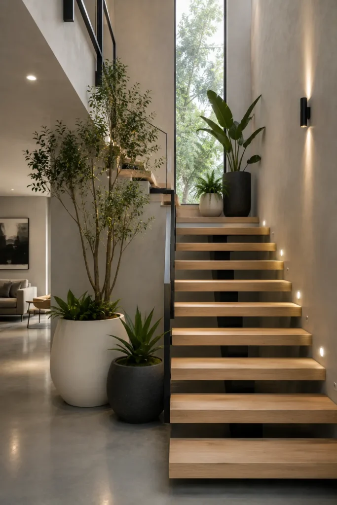 Modern Staircase Greenery