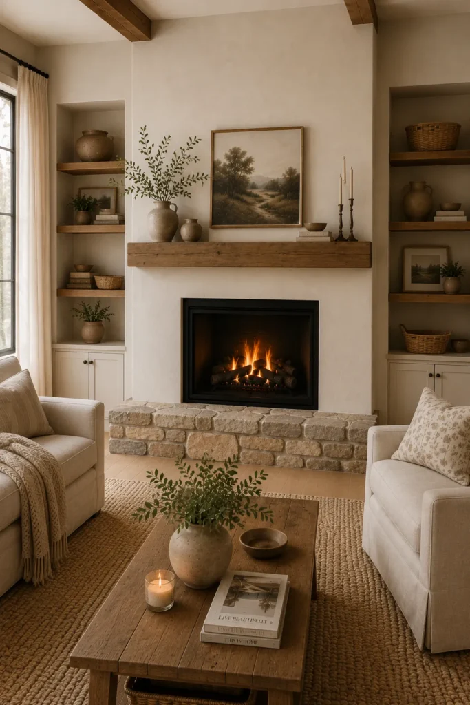Rustic Stone Hearth