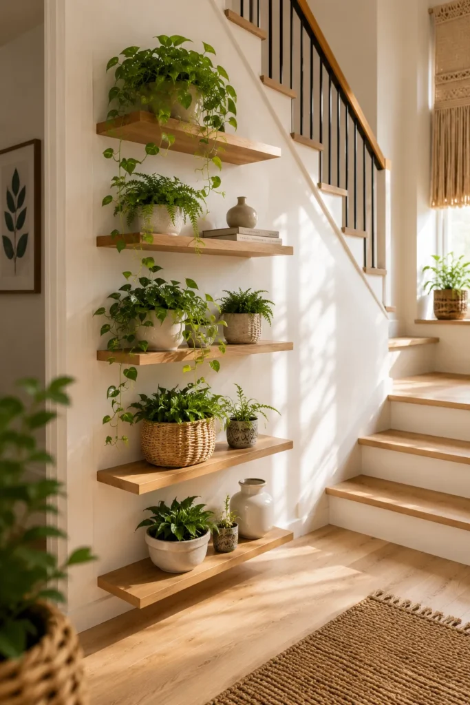 Stairside Plant Shelves