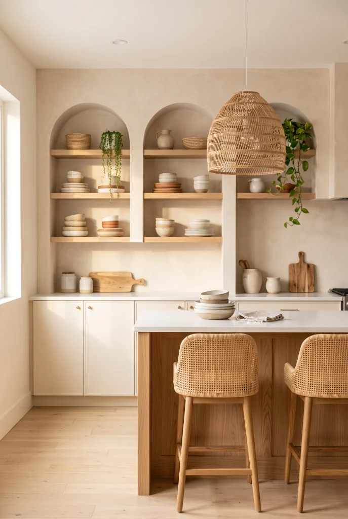 Arched Open Shelving
