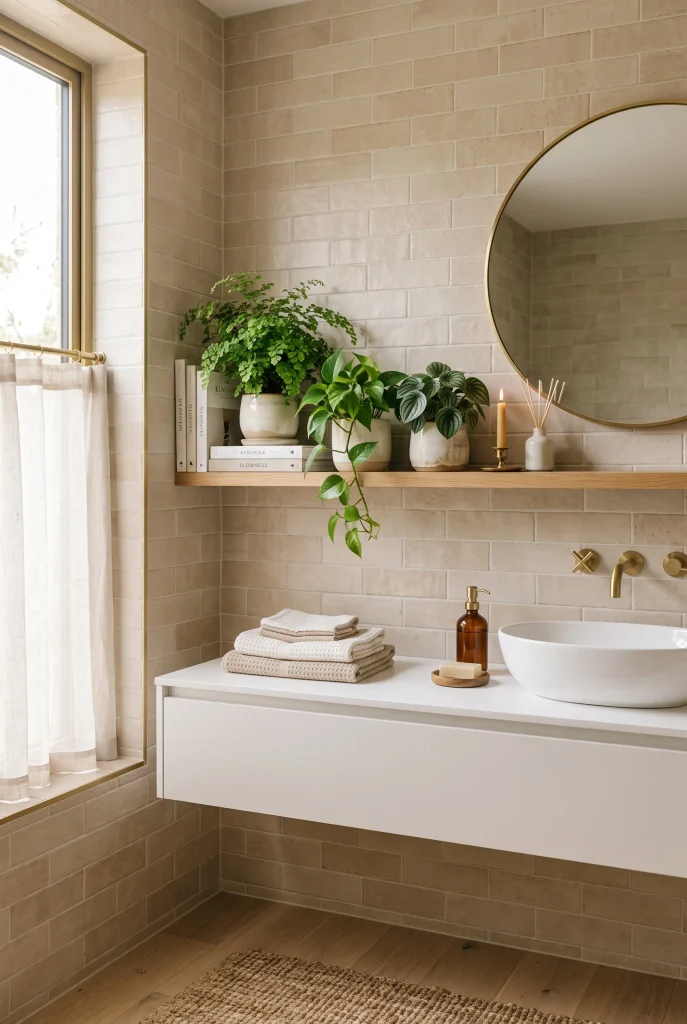 Bathroom Shelf Plants