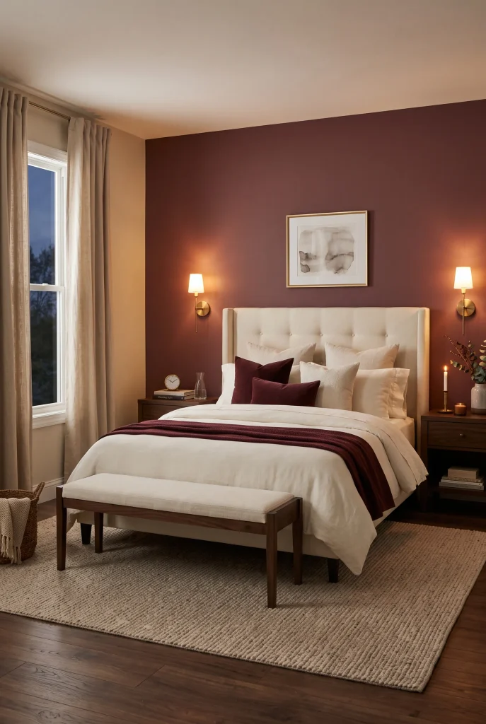 Burgundy Accent Wall