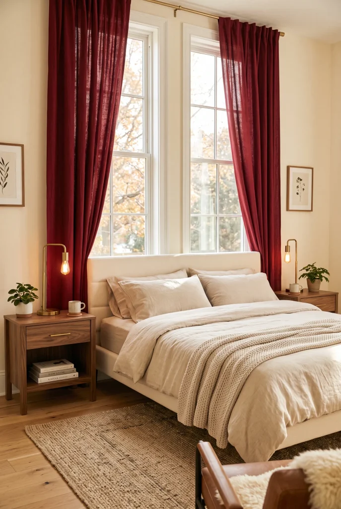 Cherry Red Curtains