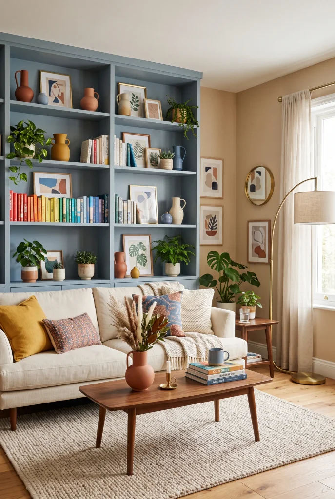 Colorful Built-In Shelves
