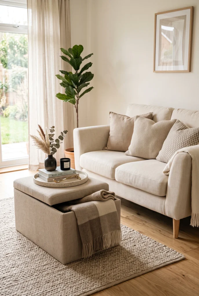 Compact Storage Ottoman