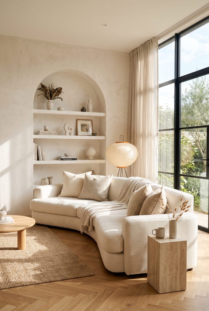 Curved Organic Linen Silhouette