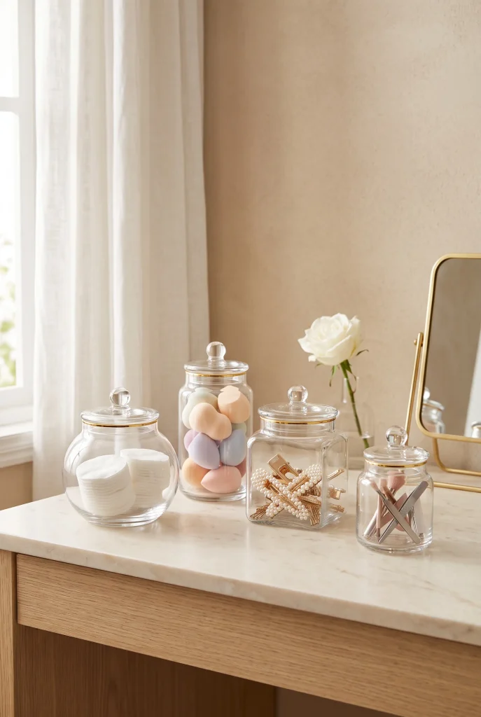 Glass Makeup Jars
