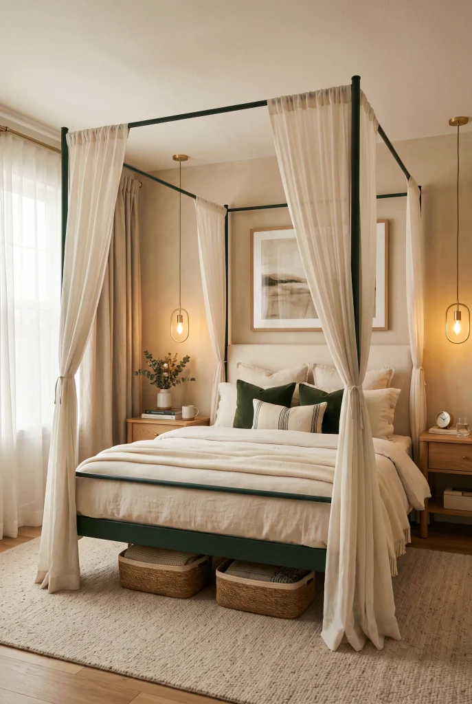 Green Canopy Bed