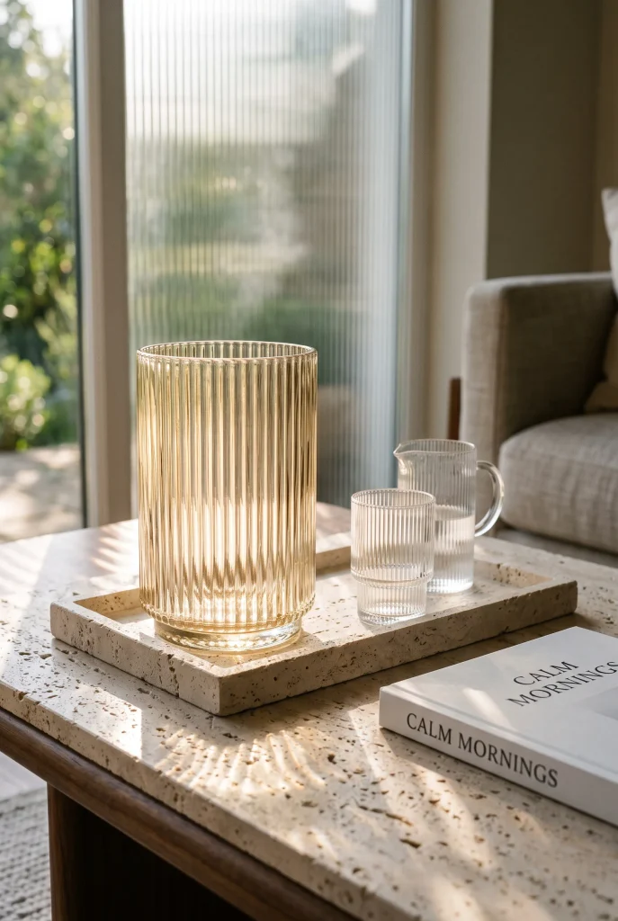 Heavy Fluted Glass Accents