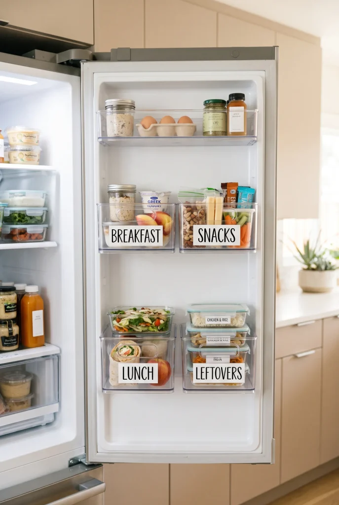 Labeled Food Bins