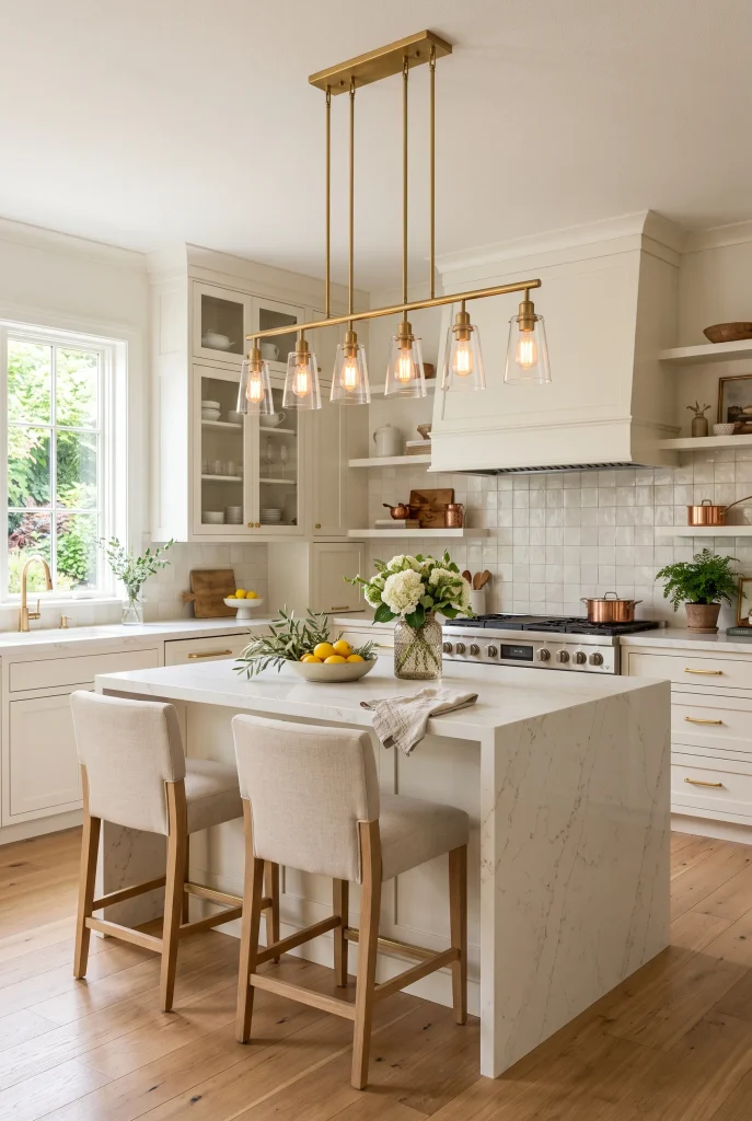 Linear Brass Chandelier