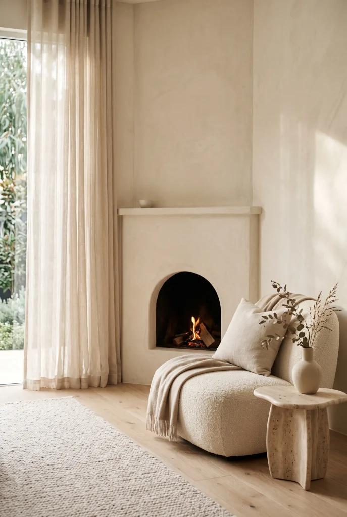 Minimalist Fireplace Nook