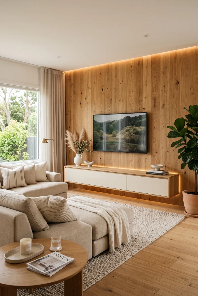 Oak Feature Wall