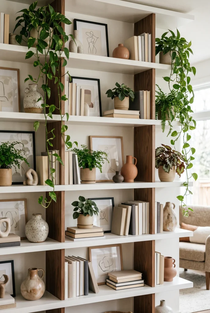 Plant-Filled Bookcase