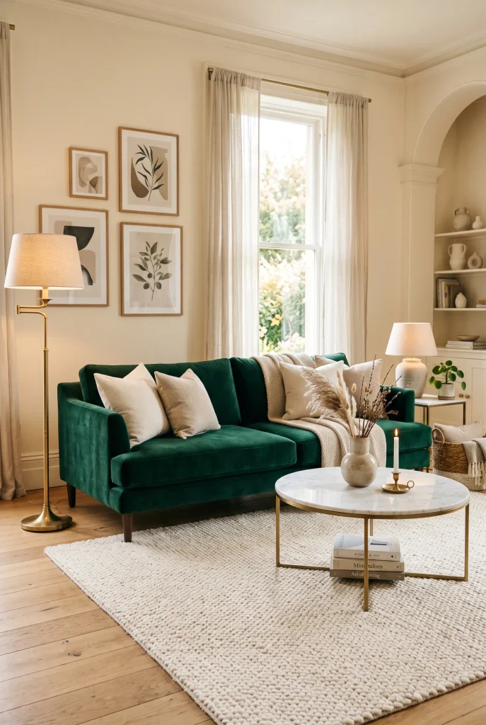 Plush Velvet Sofa