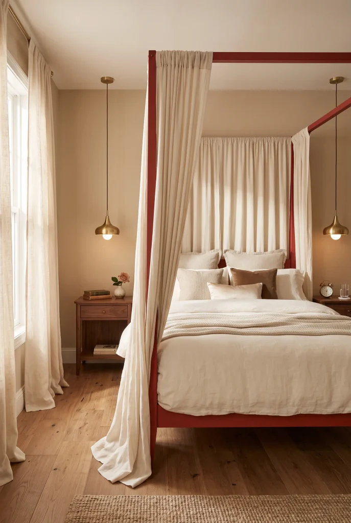 Red Canopy Bed