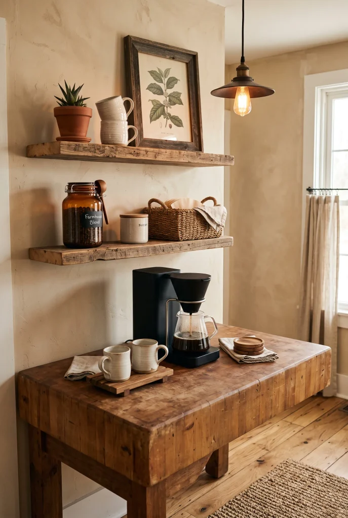 Rustic Wood Coffee Corner