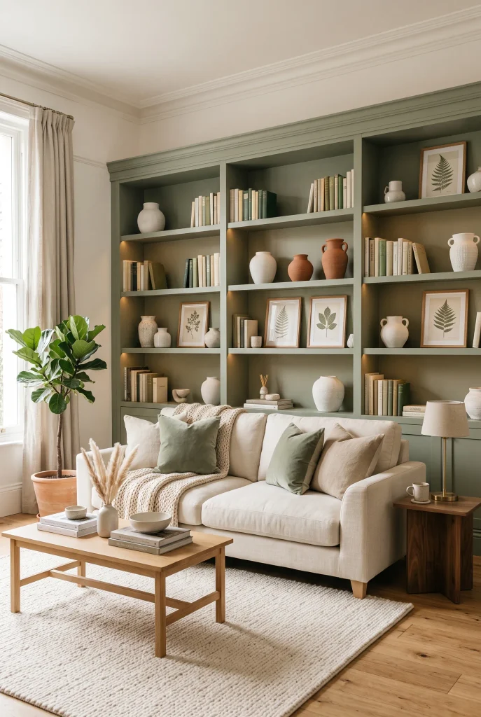 Sage Built-In Shelves