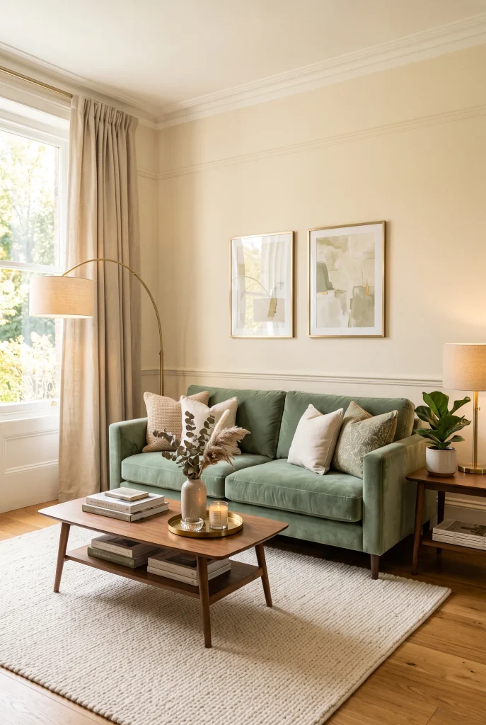 Sage Velvet Sofa