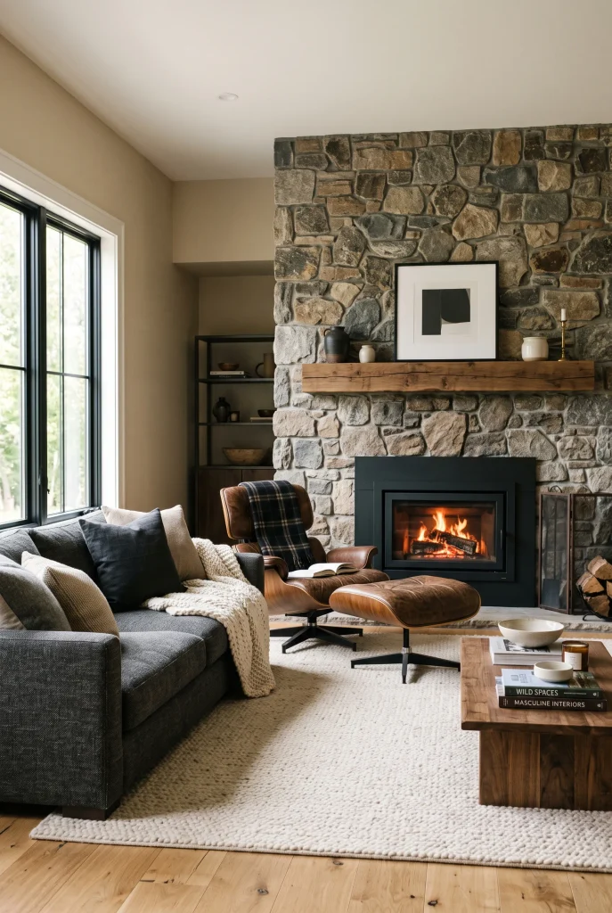 Stone Fireplace