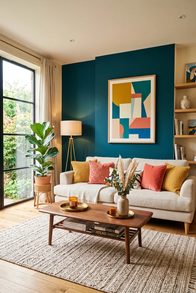 Teal Feature Wall