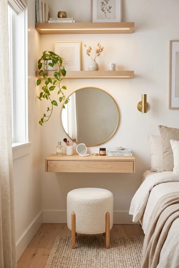 Vanity Under Wall Shelves